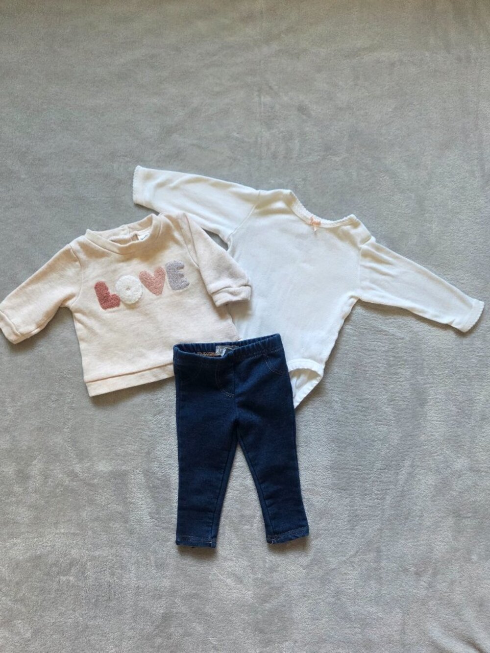 Baby Girl Sweater & Jean outfit, 3 month